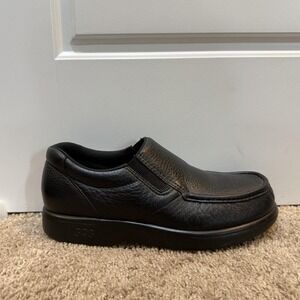 SAS Side Gore Shoes Mens Size 9 Black Leather Slip On Loafers USA Casual Tripad